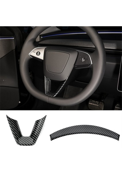 Araba Direksiyon Simidi Kapağı Trim Sticker Abs Karbon Fiber Tesla Model 3 Highland 2024 Iç Aksesuarlar (Yurt Dışından) fiyatları