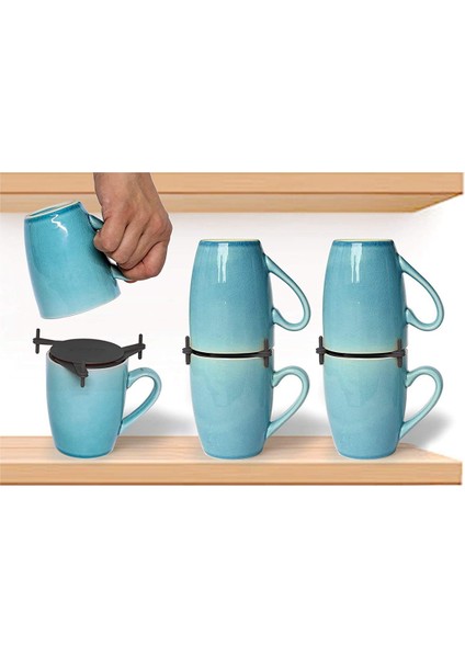 6 Adet Kahve Kupası Düzenleyici Depolama Istifleyici Mutfak Dolabı Bardaklar Için Istiflenebilir Raf Gadget Renk Genişletilebilir Raf (Yurt Dışından) modelleri