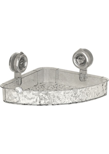 Matkapsız, Hafif Lüks Stil Buzul Desenli Vakumlu Raf, Banyo Duş Düzenleyici Şeffaf Fan Stili (Yurt Dışından)