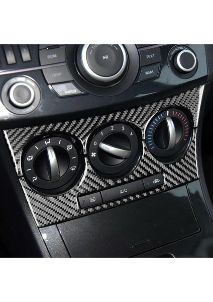 Mazda 3 2010-2013 Araba Orta Konsolu Ac Iklim Kontrol Düğmesi Paneli Kapağı Sticker Trim Aksesuarları Için Karbon Fiber (Yurt Dışından) fiyatları