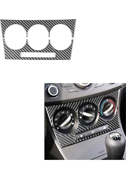 Mazda 3 2010-2013 Araba Orta Konsolu Ac Iklim Kontrol Düğmesi Paneli Kapağı Sticker Trim Aksesuarları Için Karbon Fiber (Yurt Dışından) modelleri