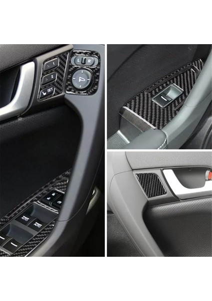 Cam Kaldırma Anahtarı Düğme Paneli ve Ayna Anahtarı Kapağı ve Koltuk Hafızası Kaplaması Acura Tsx 2009-2014 Lhd Karbon Fiber (Yurt Dışından)
