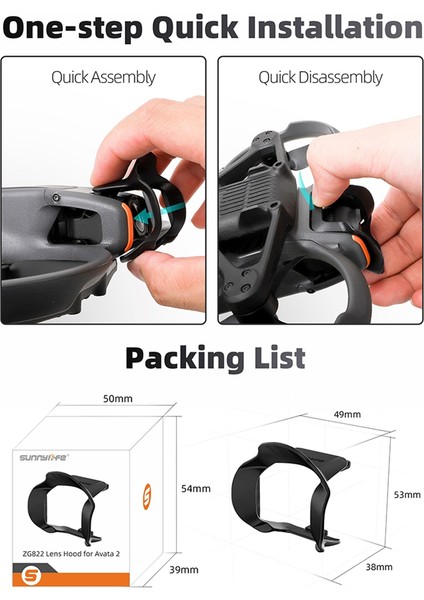 Sunnylıfe Avata 2 Için Drone Lens Başlığı Lens Başlığı Gimbal Koruma Parlama Önleyici Lens Güneş Kapağı Kapak Aksesuarları (Yurt Dışından)