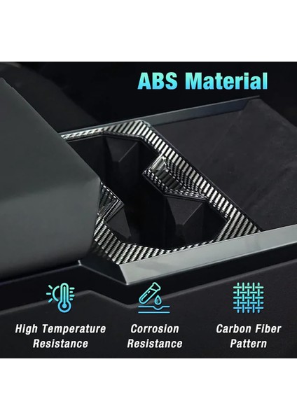 Tesla Cybertruck 2024 Iç Aksesuarlar Için Orta Konsol Bardak Tutucu Trim Kapağı Parlak Karbon Fiber Desen (Yurt Dışından) fırsatları