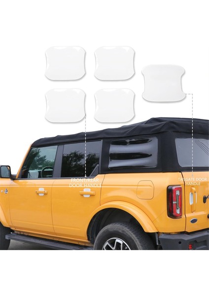 Kapı Kolu Çizik Koruyucu Arka Bagaj Kapağı Kapı Kasesi Kapağı Döşemesi Ford Bronco 2021-2024 Aksesuarları Beyaz (Yurt Dışından) fırsatları