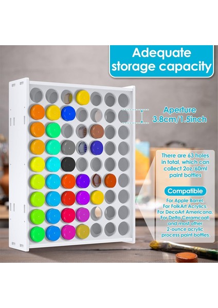1 Adet 63 Delikli El Sanatları Boya Depolama Düzenleyicisi Dikey Boya Rafı Standı Duvara Monte Boya Düzenleyicileri Sanat Malzemeleri Için (Yurt Dışından) fırsatları