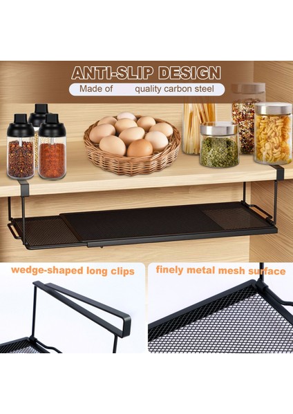 Genişletilebilir Çelik Dolap Altı Düzenleyici Raf, Masa Altı Depolama Rafı, Çok Amaçlı Mutfak Askılı Sepet (Yurt Dışından) fiyatları