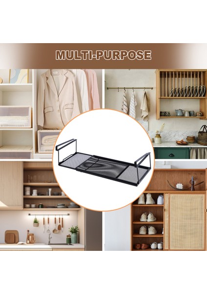 Genişletilebilir Çelik Dolap Altı Düzenleyici Raf, Masa Altı Depolama Rafı, Çok Amaçlı Mutfak Askılı Sepet (Yurt Dışından) fırsatları