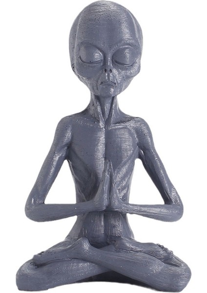 Uzaylı Süslemeleri Masa Üstü Yoga Meditasyon Heykeli Uzaylı Figür Heykeli Uzaylı Raf Oturanları Meditasyon Bahçe Heykeli (Yurt Dışından)