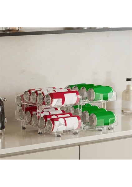 Kutu Dispenser Depolama Düzenleyici Kutular Ayarlanabilir Iki Katlı Tekerlekli Kutu Düzenleyici Tekerlekli Kavanoz Kutuları Mutfak Depolama (Yurt Dışından)