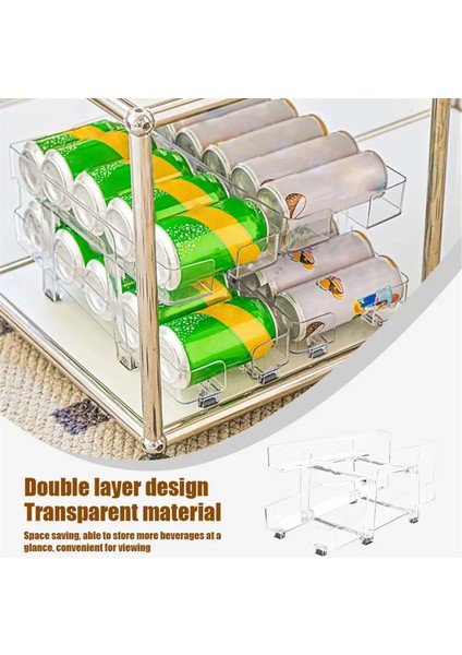 Kutu Dispenser Depolama Düzenleyici Kutular Ayarlanabilir Iki Katlı Tekerlekli Kutu Düzenleyici Tekerlekli Kavanoz Kutuları Mutfak Depolama (Yurt Dışından)