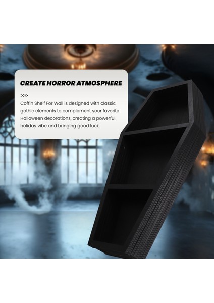 Tabut Raf Dekorasyonu Cadı Rafı Gariplikler Askılı Raf Tabut Makyaj Rafı Gotik Dekor Yüzen Raflar Duvar Dekoru (Yurt Dışından) fiyatları