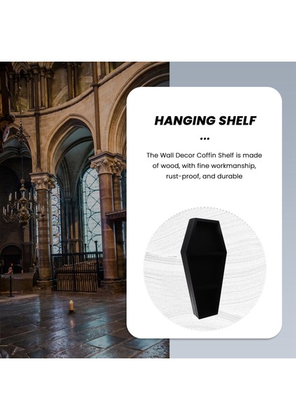 Tabut Raf Dekorasyonu Cadı Rafı Gariplikler Askılı Raf Tabut Makyaj Rafı Gotik Dekor Yüzen Raflar Duvar Dekoru (Yurt Dışından) fırsatları