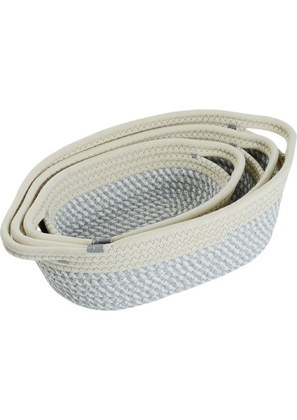 Halat Saklama Sepetleri 3'lü Set Düzenleyici Dokuma Sepet-Giysiler, Yatak Takımları Için Taşınabilir Pamuklu Kutular D (Yurt Dışından)