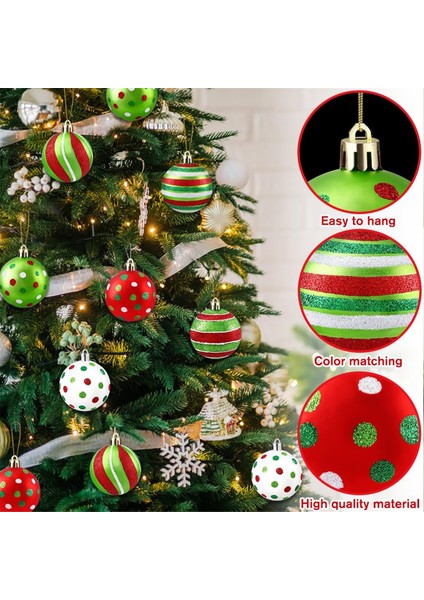18 Adet Noel Topları Süsü 2,4 Inç Parıltılı Asılı Noel Topları Ağaç Dekorasyonu Için, Ev Iç Mekan Tatil Dekoru Için (Yurt Dışından) fiyatları