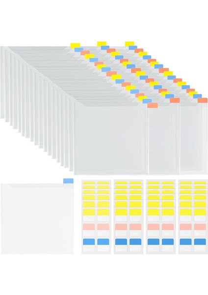 60 Parça 6x6 Inç Kağıt Saklama, Scrapbook Kağıdını, Karton Stoğu Düzenlemek Için 120 Yapışkanlı Dizin Sekmeli Şeffaf Plastik Kovanlar (Yurt Dışından)