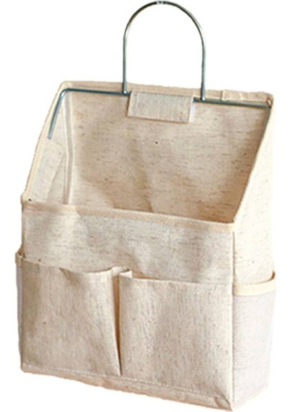 Yurt Duvarına Asılan Saklama Çantası Duvar Kapısı Gardırop Masaüstü Kumaş Çanta CD Dergi Organizasyon Sepeti, Pamuklu Keten (Yurt Dışından)