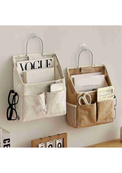 Yurt Duvarına Asılan Saklama Çantası Duvar Kapısı Gardırop Masaüstü Kumaş Çanta CD Dergi Organizasyon Sepeti, Pamuklu Keten (Yurt Dışından) fiyatları