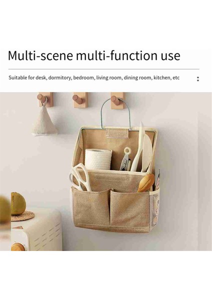 Yurt Duvarına Asılan Saklama Çantası Duvar Kapısı Gardırop Masaüstü Kumaş Çanta CD Dergi Organizasyon Sepeti, Pamuklu Keten (Yurt Dışından) fırsatları