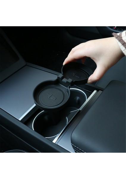 Araba Su Bardağı Matı Bardak Altlıkları Yuvaları Tpe Kaymaz Mat Tesla Model 3 Highland 2024 Iç Aksesuarlar, Siyah (Yurt Dışından) modelleri