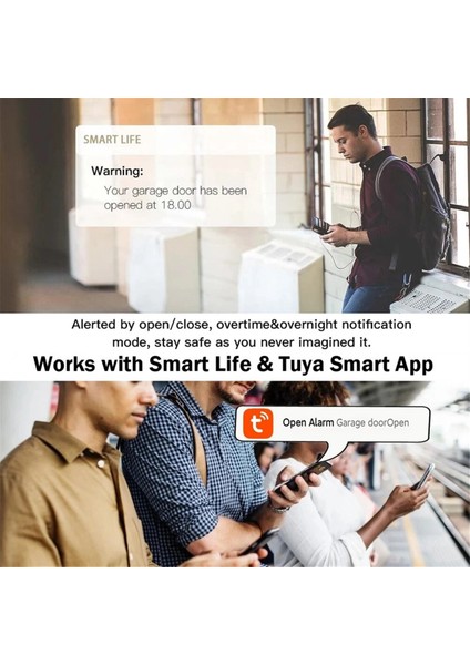 Tuya Wifi Garaj Kapısı Açma Kontrol Cihazı Mobil Telefon Uzaktan App Kontrolü Alexa Google Home Için Ses Kontrolü (Yurt Dışından) fiyatları