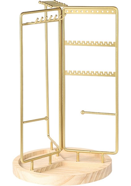 Mücevher Düzenleyici Standı Metal Çerçeveli Dönen Mücevher Sergileme, Alt Tepsi, Mücevher Kulesi Düzenleyici (Altın) (Yurt Dışından)