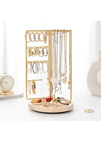 Mücevher Düzenleyici Standı Metal Çerçeveli Dönen Mücevher Sergileme, Alt Tepsi, Mücevher Kulesi Düzenleyici (Altın) (Yurt Dışından) fiyatları