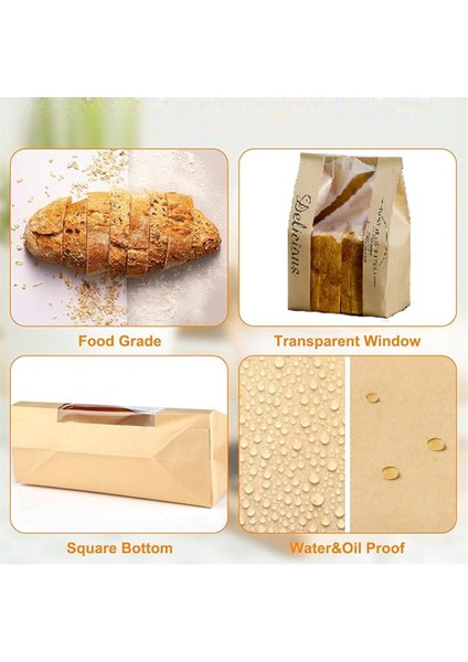 Fırında Ekmek Saklama Poşeti Kağıt Ekmek Poşeti Şeffaf Ön Pencereli Ekmek Paketleme Poşeti (Yurt Dışından) fiyatları