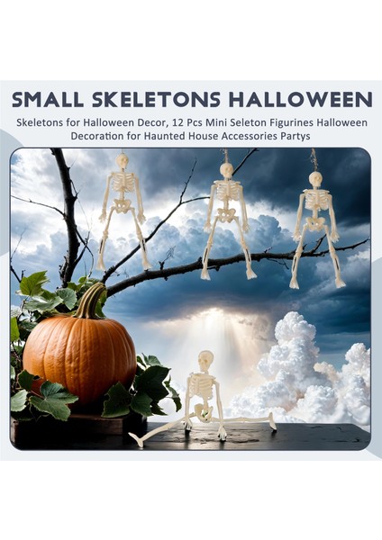Cadılar Bayramı Dekoru Için Iskeletler, Perili Ev Aksesuarları Partileri Için 12 Adet Mini Seleton Figürleri Cadılar Bayramı Dekorasyonu (Yurt Dışından) fırsatları