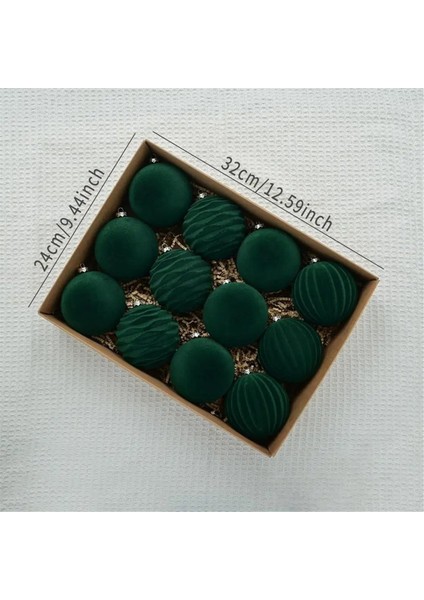 Noel Topları Noel Ağacı Dekoru 12'li Paket Lüks Floklu Noel Süsleri Noel Temalı Parti A Için Top Küresi (Yurt Dışından) fiyatları