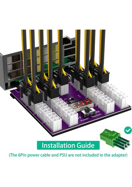Atx 17 x 6pin Güç Kaynağı Breakout Kartı Adaptörü Dönüştürücü 12V Ethereum Btc Madenciliği Için (Yurt Dışından)