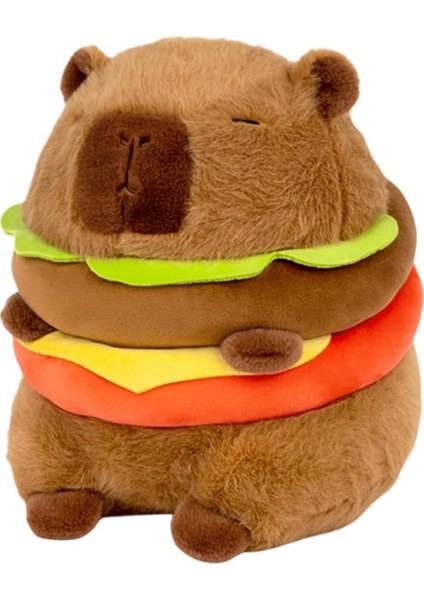 Gerçekçi Kapibara Burger Peluş, Sevimli Kapibara Doldurulmuş Hayvan Yastık Peluş Oyuncak, Yumuşak Hamburger Yiyecek Doldurulmuş Oyuncaklar Bebek (Yurt Dışından)