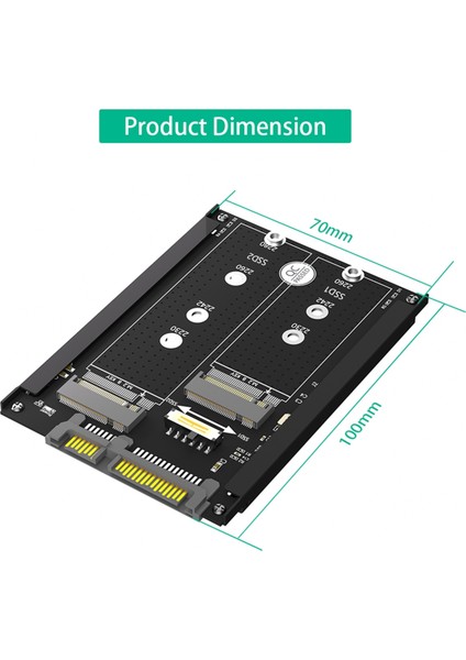 Çift M.2 B Anahtarı/b&m Anahtarı Ssd'den 2.5 Inç Sata Iıı Adaptörüne Çerçeve Braketi - Msata Ssd'yi 7 mm 2.5 Inç Sata Sürücüsü Olarak Tutun (Yurt Dışından) fırsatları