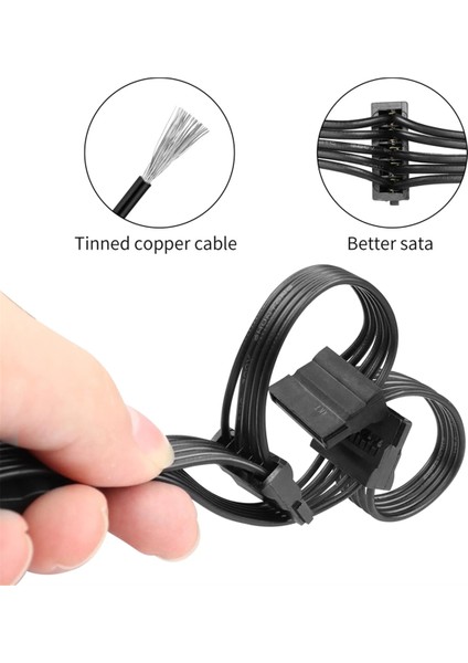 15 Pin Sata Güç Ayırıcı 1 To5 Sabit Disk HDD SSD Güç Kaynağı Kablosu Kablo Uzatma Kablosu Sabit Disk Genişletme Kablosu (Yurt Dışından)