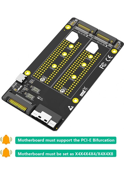 Çift 2x M.2 Nvme Ssd'den SFF-8654 8x Adaptörüne (Pcıe Bifurcation Anakart Gereklidir) (Yurt Dışından) fiyatları