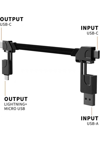 4'ü 1 Arada Çok Hızlı Şarj Kablosu Anahtarlık iPhone Hızlı Şarj PD27W Type-C PD60W Qc 18W Hızlı Şarj Veri Kablosu C (Yurt Dışından) fiyatları