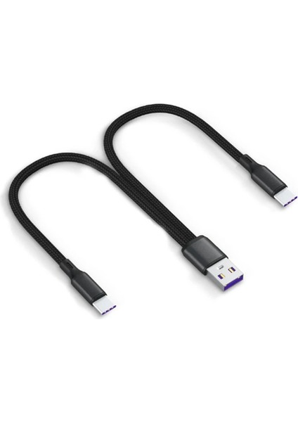 6A Hızlı Şarj Çift Portlu Tip-C Ayırıcı Şarj Kablosu Güçlendirilmiş Cihaz Kablosu Güçlendirilmiş Type-C+Type-C Cihazları (Yurt Dışından)