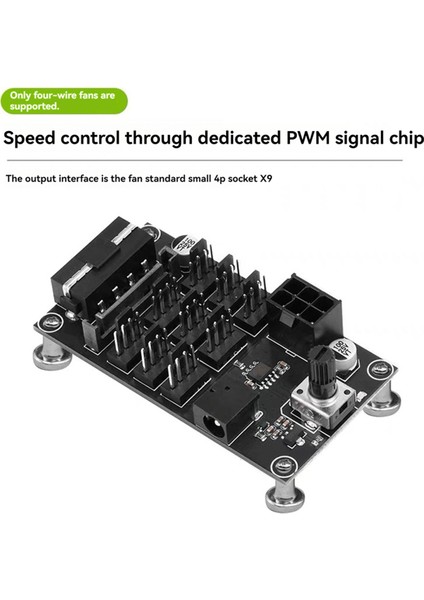 Bilgisayar Kasası Pwm Şiddetli Fan Hız Kontrol Cihazı 9 Yollu 12V Pwm 4pin Yüksek Güçlü Fan Hub Kontrol Cihazı Fan Regülatörü (Yurt Dışından)