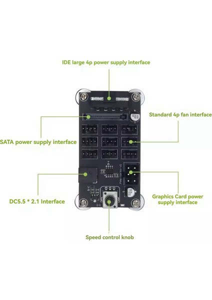 Bilgisayar Kasası Pwm Şiddetli Fan Hız Kontrol Cihazı 9 Yollu 12V Pwm 4pin Yüksek Güçlü Fan Hub Kontrol Cihazı Fan Regülatörü (Yurt Dışından)