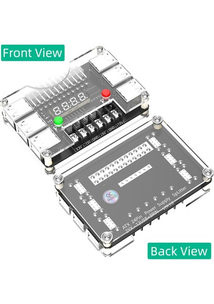 Atx Güç Kaynağı Breakout Kartı Akrilik Kasa 3.3V, 5V, 12V, -12V Çıkış Voltajı ve 12 Port Usb, 3A Maksimum Çıkış (Yurt Dışından) fiyatları