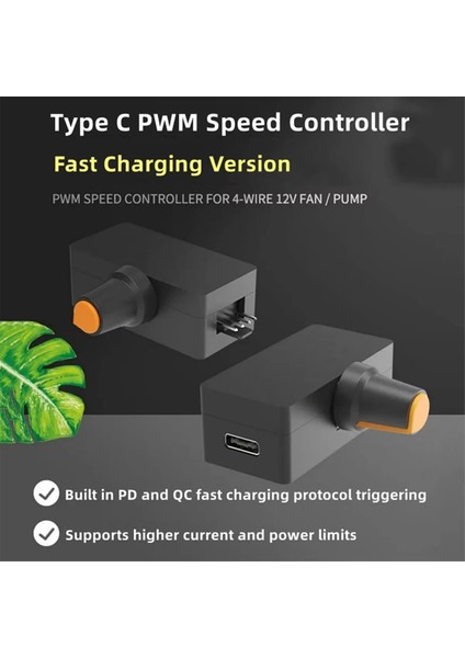 Pwm Hız Kontrol Cihazı 12V 4pin Şiddetli Fan Regülatörü Pd Qc Hızlı Şarjlı Dıy Su Soğutmalı Soğutucu 1 Ila 3 Adaptör Kablosu ile (Yurt Dışından)