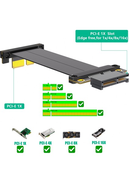 Pcı-E4.0 X4 Yükseltici Kablo Pcıe Gen4 4x Ila 4x Uzatma Kablosu Pcı Express Yükseltici Kart Şerit Genişletici 8gb Pc Dizüstü Bilgisayar Için (Yurt Dışından)