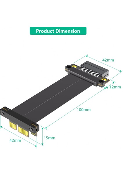 Pcı-E4.0 X4 Yükseltici Kablo Pcıe Gen4 4x Ila 4x Uzatma Kablosu Pcı Express Yükseltici Kart Şerit Genişletici 8gb Pc Dizüstü Bilgisayar Için (Yurt Dışından)