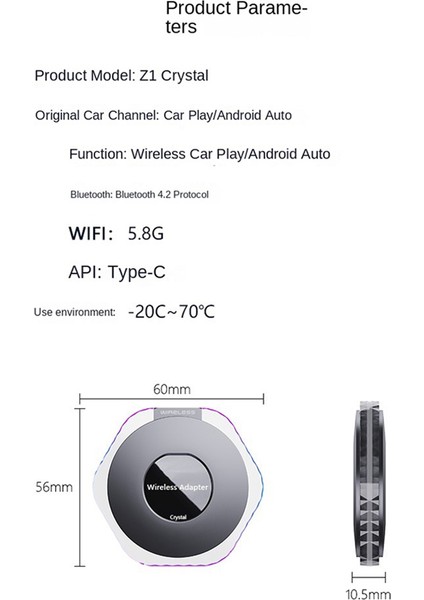 Rgb Aydınlatmalı 2'si 1 Arada Kablosuz Carplay Adaptörü Araba Adaptörü Kablolu Android Auto'yu Sorunsuz Bir Şekilde Kablosuza Dönüştürün (Yurt Dışından) fırsatları