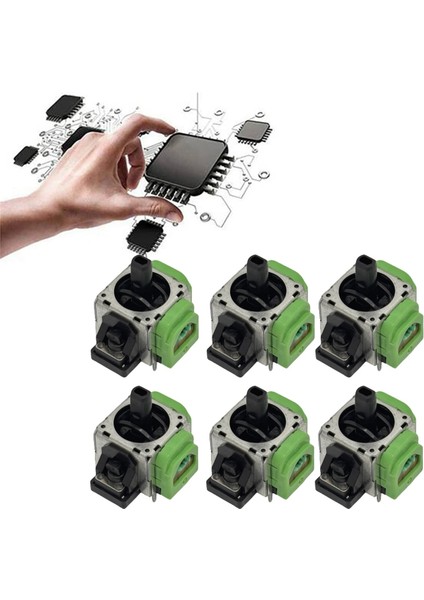 Switch Pro Hall Elektromanyetik Joystick Için 6 Adet Ayarlanabilir Elektromanyetik Ic Hall Başparmak Çubuğu 3D Analog Çubuk (Yurt Dışından)