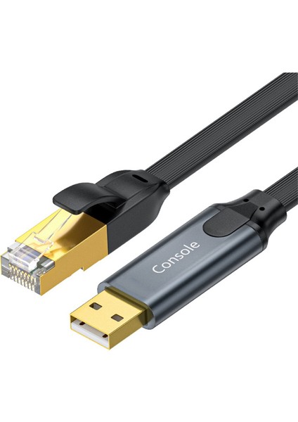 Usb'den RJ45 Konsol Kablosu Usb'den RJ45 Adaptörü Dizüstü Bilgisayar Için USB RJ45 8P8C Dönüştürücü Konsol Kablosu 180CM (Yurt Dışından)