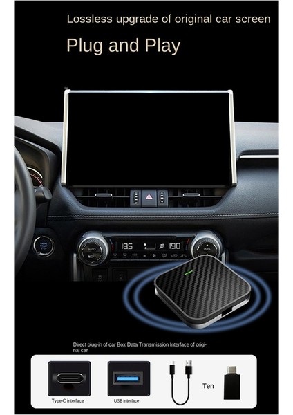 Kablosuz Carplay Android Adaptörü Android Auto Araba Adaptörü 2'si 1 Arada Kablosuz Adaptör Kabloluyu Carplay Kablosuz Kutusuna Dönüştürün (Yurt Dışından)