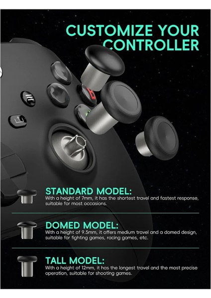8 Paket Metal Manyetik Başparmak Çubukları Analog Joystickler Ps4/xbox One/xbox Serisi X/s Kontrol Cihazı Gümüş (Yurt Dışından)