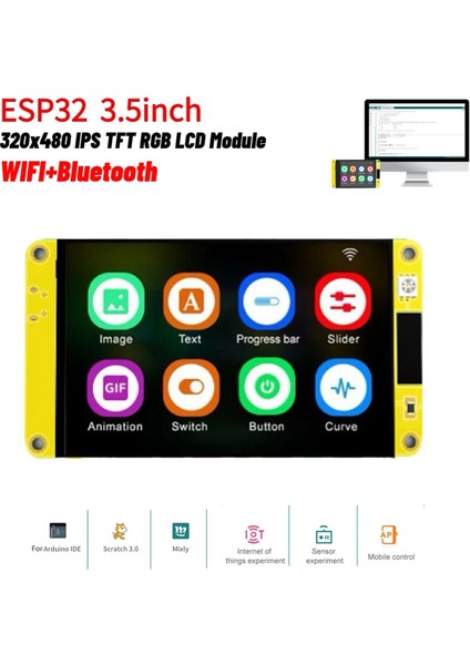 Arduino Lvgl Wıfı+Bluetooth Geliştirme Kartı Için ESP32 3.5ın 320X480 Rgb Akıllı Ekran LCD Tft Modülü Kapasitif (Yurt Dışından)