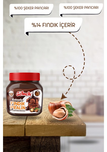 Kahvaltılık Sürülebilir Katkısız 650 gr Kakaolu Fındık Pralin
